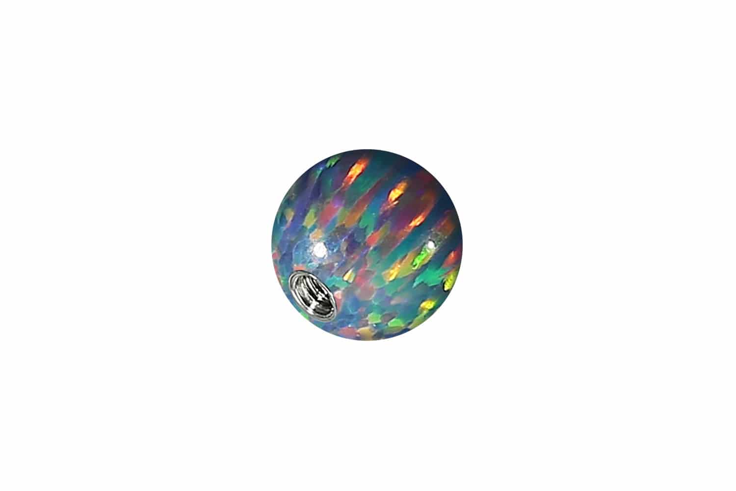 Synthetischer Opal Schraubkugel mit Chirurgenstahl-Gewinde von Piercingline